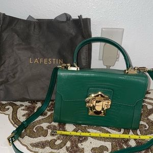 La’Festin NEW Women Serpentine Handbag, Crossbody, Fashion Leather Green